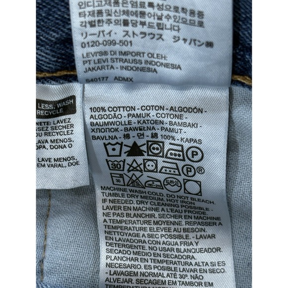 Levis 505 Jeans Mens 36x32 Blue Regular Straight Leg 100% Cotton Medium Wash - Picture 6 of 11